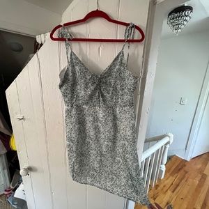 Blue and Green Patterned Tie Dress